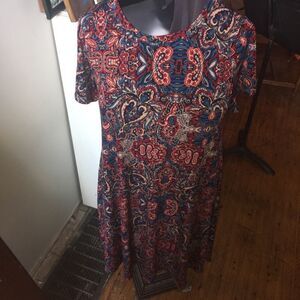 Lularoe paisley Fall colored Carly hi-low dress